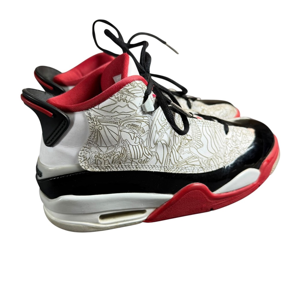 Jordan Dub Zero GS White Fire Red Black Laser Sneakers DV1360-160 Size 5.5Y